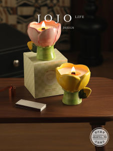Creative Ceramic Tulip Aromatherapy Candle High-End Sensation JOJOS L. PD Traditional Home Decor Fragrance Eliminator