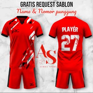 (FREE REQUEST SABLON NAMA & NOMOR) Setelan Jersey Olahraga Dewasa - Jersey Costum - Jersey Futsal Sepakbola Badminton Volleyball - Outdoor