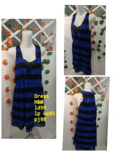Dress salur biru