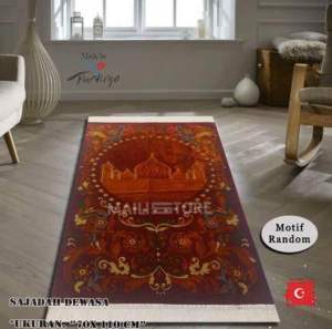 SAJADAH TERBARU DEWASA ALLIF TURKY BAHAN BLUDRU /SAJADAH TERBARU/SAJADAH BLUDRU EMPUK OLEH-OLEH HAJI
