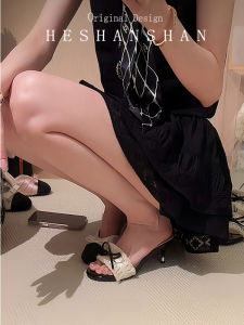 รองเท้าแตะผู้หญิงแบบสวมหัวผูกโบว์ ทรงหัวมน รองเท้าแตะแบบสวมลำลอง สไตล์หวาน ระบายอากาศได้ดี รองเท้าแตะส้นเตี้ยแบบสวมหัวผูกโบว์