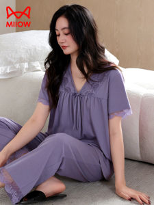 MiiOW | Summer Thin Modal Cotton Pajama Short Sleeve Long Pants