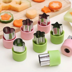 6 cái thép không gỉ trái cây khuôn dập nổi cắt nhỏ hoành thánh khuôn bánh quy hoa trái tim hình dạng Máy cắt rau