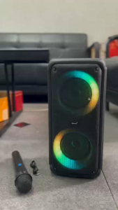 ลำโพงบลูทูธ รุ่น KTS-1977 ฟรีไมค์ลอย1ตัว ด้านหลังมีที่วางไมค์ ดอกลำโพง4นิ้ว2ดอก เสียงดีเบสแน่น ปเพิ่ม-ลดเสียงไมค์ได้ รองรับUSB TF เปิด-ปิดไฟได้ สามารถเชื่อมได้2ตู้