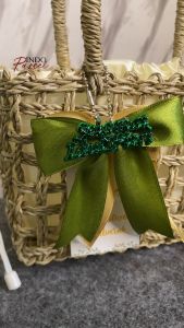 INDOPARCEL - Tas Jinjing Anyaman Rara Edisi Ramadhan Asessories Bunga Pita dan Hang tag Tas Hampers Tas Kado Hari Raya Tas Bungkus Kemasan Hari Raya Idul Fitri Viral Terbaru