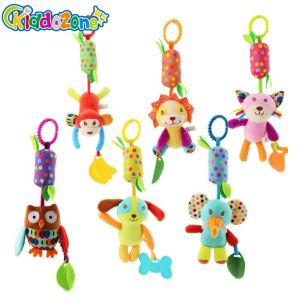 KiddoZone Baby Stroller Toy Colorful Animal Soft Rattle and Teething Toys Sweet Rattles Baby Toys Gift for Newborns and Infants Ideal for Strollers and Cribs