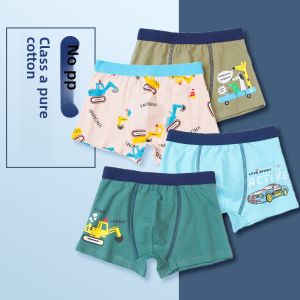 Pure Cotton Childrens Underwear Boys Boxer Shorts Anti-Bacterial Comfortable All Season Innerwear for Boys Age 2-13