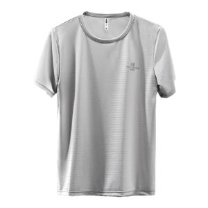 ROMON | Áo thun nam tay ngắn mùa hè mỏng bằng lụa băng lưới nhanh khô thể thao cổ tròn quần áo nam thời trang thường ngày in họa tiết cotton PU co giãn