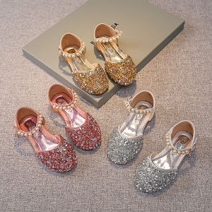 Princess Style Crystal Sandals for Girls Childrens Dance Shoes Head Covering Summer New Arrival Kids Shoes Princess Shoe