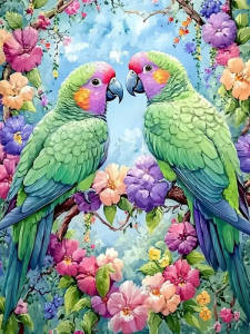 Huacan DIY Diamond Painting Arts Bird Animal Flower Full Round Diamond Mosaic Wall Decoration