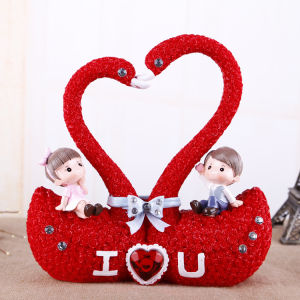 Wedding Gift Creative Practical Home Living Room Decorations Couple Wedding Swan Modern Craft Gift Small Ornaments