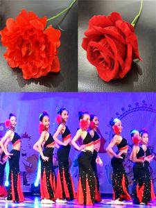 Daughters Flower Tai Dance Performance Props: Handheld Red Peony Shao Duoli Realistic Rose Artificial Flower Language