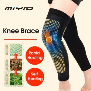MIYIO 1 Pair Pasang Sarung Lutut Berhaba Panas Wormwood Treatment Herbal Self Heat Knee Protector Support Guard Pad