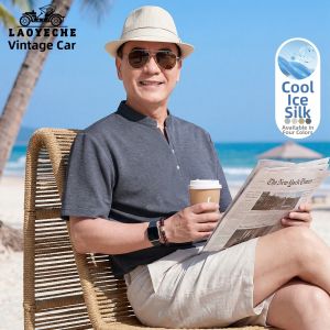 LAOYECHE | Ice Silk Old Money Style Middle-Aged Men T-shirt