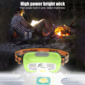 XPE LED Headlamp Wave Induction IPX4 Waterproof 300lm 2 Modes Outdoor Headlight