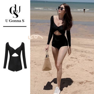 Tay áo dài áo tắm một mảnh xẻ cao nữ Chân trang phục bơi Cho Phụ Nữ thể thao gợi cảm Bodysuit Bodycon Backless Hàn Quốc-Phong Cách eo cao Thời Trang Lướt Sóng 2024 Thiết Kế Mới U Gonna S