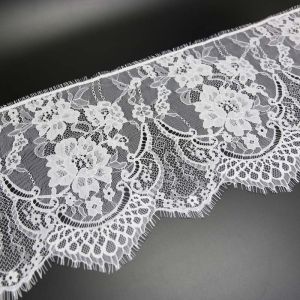 (3 meters/lot)27cm White eyelash lace fabric Trim Decoration Love Wedding dress accessories