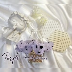 SCRUNCHIE POLKADOT TILE IMPORT / IKAT RAMBUT POLKADOT KOREAN STYLE / KUNCIR CEPOL ELASTIS TRANSPARAN POLKADOT / POLKADOT HAIR TIE / SCP7825