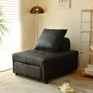 Minimalist Modern Single Foldable Puff Sofa Bed Small Apartment Living Room Living Room Balcony Tofu Block Retractable Sitting and Lying