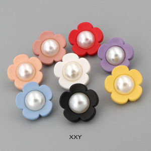 Color Cartoon Classic Style Pearl Buttons Exquisite Womens Top Coat Sweater Cardigan Outwear Kids Flower Button