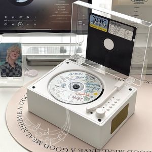 Retro CD Player Black Vinyl Album Soundbox Bluetooth Speaker Disc Record Player KPOP Birthday Gift Battery Powered Home Audio