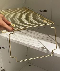 Gold Multi-Functional Kitchen Foldable Metal Rack Multi-Layer Storage Organizer for Closet And Cabinet Nordic Style Kitchen Shelf