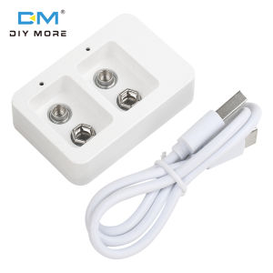 diymore 9V Multifunctional Battery Charger Ni-MH Lithium Battery Intelligent Charging Automatic Light Turning When Full Two Slot Battery Charger Type C Interf