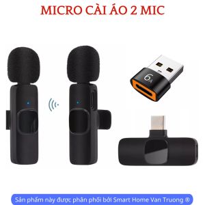Micro USB không dây cài áo cho máy tính PC Laptop nhỏ gọn lọc tiếng ồn edit video