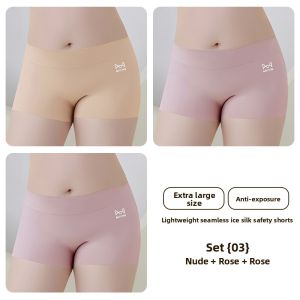 Miiow | MiiOW Womens Safety Pants Ice Silk Seamless Underwear Two-In-One High Waist Hip Lifting Nylon Spandex Cotton Crotch Briefs