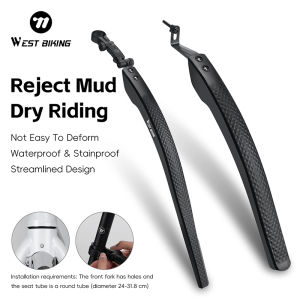 West Biking | WEST BIKING Adjustable Road Bike Fenders Set with Reflective Logo for 26-29 Inch 700c Bikes Disc Brake Compatible Bike Accessory