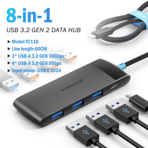 Lemorele | LEMORELE 8-in-1 Type-C USB Hub 10Gbps USB-A 3.2 for Laptop PC Dock Station Adapter for MacBook Mobile Phone Printer Camera