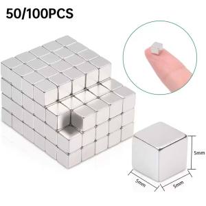 50/100 Pcs Small Square Magnetic Cubes Strong Mini Magnets for Fridge Whiteboard Craft Projects 5x5x5mm Size