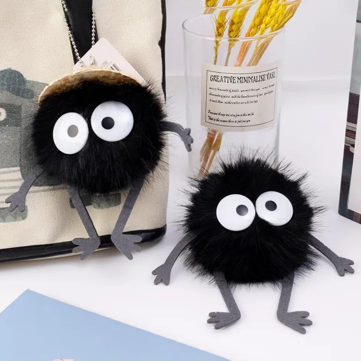Kawaii Coal Ball Pendant Keychain Anime Spirited Away Totoro Plush