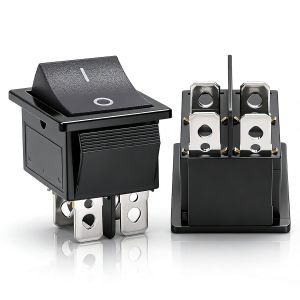 3PCS KCD4 Đen Mini Rocker Switch 4Pin 2 Vị Trí DPST Bật Tắt 20A 125VAC 16A 250VAC Vuông Công Tắc Bật Tắt Cho Thuyền