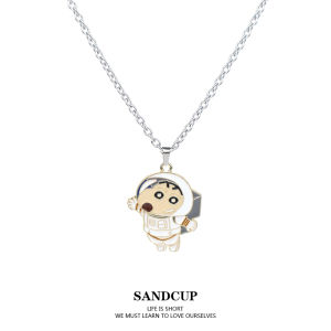 SANDCUP Astronaut Space Newbie Necklace Japanese Cartoon Pendant Cute Trendy Accessories for Women Student Versatile Fashion Jewelry