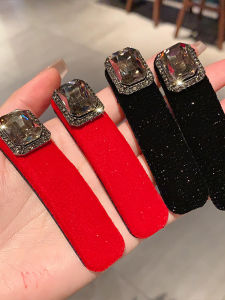 K-style Light Luxury and Simplicity Gold Velvet Rhinestone Barrettes BB Clip Fashion Elegant Fancy Easiest for Match Side Clip Hair Accessories
