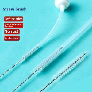 Feeding Bottle Straw Brush Slender Thick Thick Long Baby Bottle Brush Straw Cleaning Brush Cup with Straw Small Brush Suit