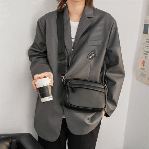 Tas Selempang Pria Kulit Warna Hitam Waterproof Atau Slingbag Import Cowok Distro Keren Terbaru 2023 A46