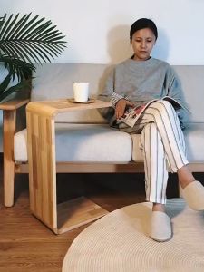 Side Table Solid Wood U-shaped Bedside Table C-shaped Tatami Storage Rack Small-sized Corner Creative Bedside Sofa Side Living Room Tea Table