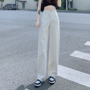High Waist Wide Leg Jeans plus Size Loose Fit Slimming Womens Spring Autumn Straight Cut Denim Pants Casual High Waist