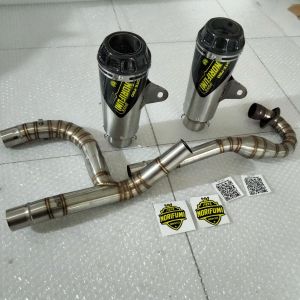 Knalpot Norifumi GTX Pro Double Silinser Crf150l Klx150 Dtracker Wr155r