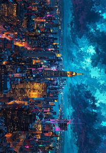 BILIBILI | Jigsaw Puzzle 500/1000/1200/2000PCS Punk Cityscape Urban Art Brain Teaser Puzzle Calming Hobby Gift