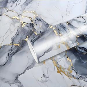 Kitchen marble wall stickers waterproof and oil-proof thick stickers stove countertop protective film self-adhesive wallpaper