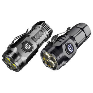 11THBright LED Flashlight USB Rechargeable High Lumens Mini Flashlights 18350 Battery Compact Powerful Emergency Flashlights