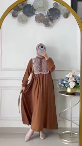 GAMIS YURAI RENDA BRUKAT MEWAH LEBARAN//GAMIS WANITA RENDA AIRFLOW KEKINIAN TERBARU//GAMIS WANITA