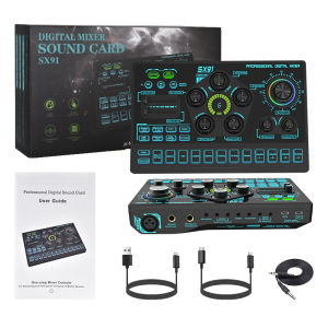 IRIN | SX91 Audio Mixer Voice Changer 48V Microphone Sound Mixer Live Sound Card Audio Mixing Console Amplifier for Livestreaming