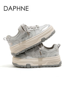 Daphne Womens Thick Bottom Sneakers Color Block Casual Shoes Heightening Leisure Shoes round Toe Rubber Outsole Deep Mouth