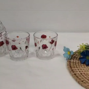 แก้วเป๊ก แก้วช็อต  1 ออนซ์ แพ็ค 6ใบ มี 3 ลาย แก้วโซจู แก้วเหล้าปั๋น แก้วใส แข็งแรง