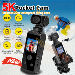 Real 5K/4K Mini Camera Pocket WIFI Outdoor DV 270°Rotatable Bodycam with Waterproof Case Sports Action Portable Recorder