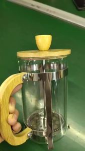 350/600ml Stainless Steel Pressing Pots Food Grade Press Type Wooden Handle Maker French Transparent Press for Coffee and Tea